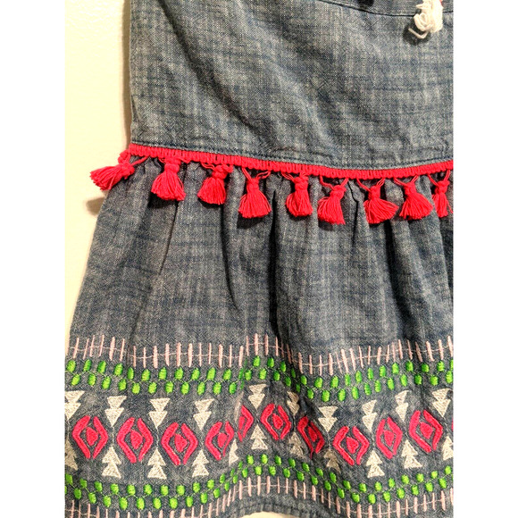 Cat & Jack Boho Skirt Drawstring Tassels Embroider - Picture 4 of 8